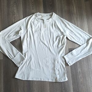 lululemon athletica Cream Long Sleeve Crew Top
